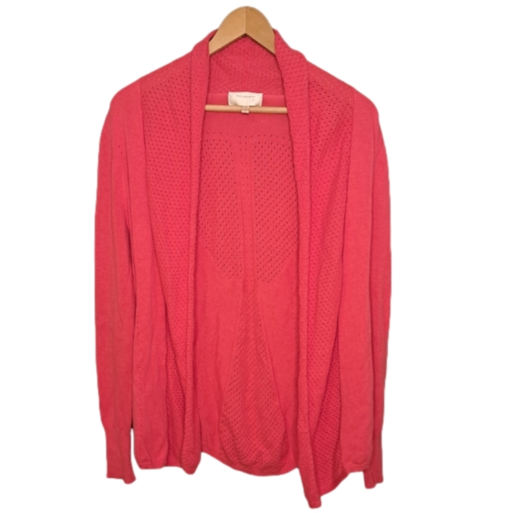 Skies Are Blue • Long Sleeve Cardigan, Perforated, Waterfall Collar • Small •EUC